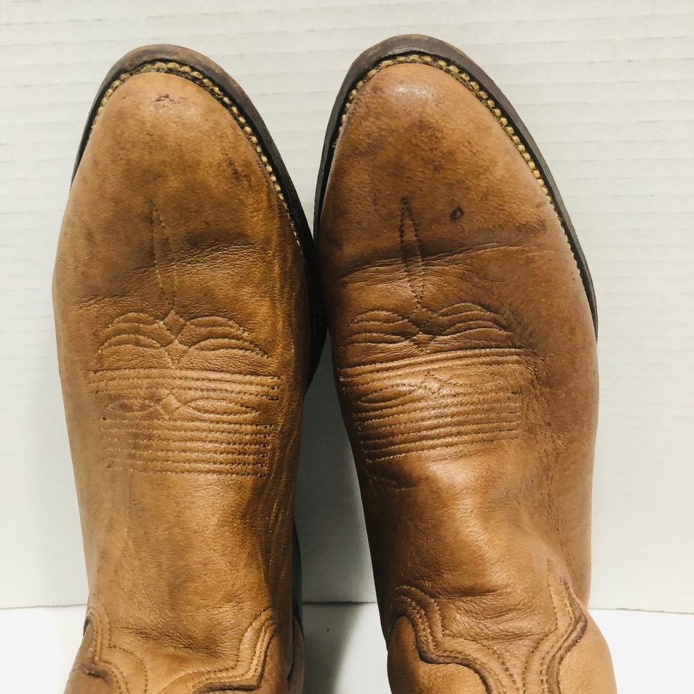 Abilene Men's 9EE Western Boots Elk Leather Cowboy Cowgirl Work Ranch‎ Farm USA - Picture 5 of 15